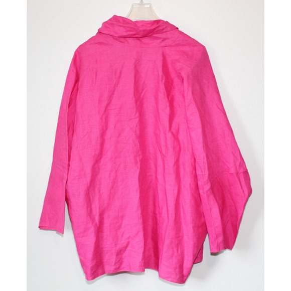 SHAMASK 100% Linen Jacket & Skirt Set Pink Size 2 3 Oversized Lagonlook Coastal - Picture 14 of 16